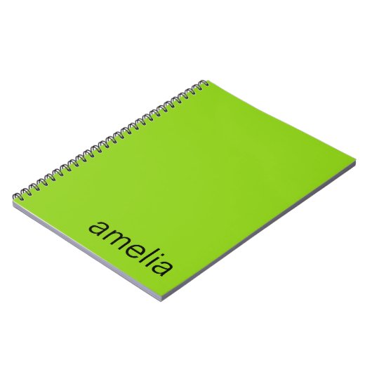 Trendy Lime Green Monogram Notizblock (Linke Seite)