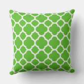 Trendy Lime Green Quatrefoil Muster Kissen Für Draußen (Rückseite)