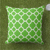 Trendy Lime Green Quatrefoil Muster Kissen Für Draußen (Gras)