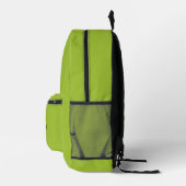 Trendy Lime Green Schwarz-weiß Monogram Name Bedruckter Rucksack (Rechts)