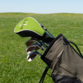 Trendy Lime Green Schwarz-weiß Script Monogram Golf Headcover (In SItu)