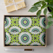 Trendy Lime Green White & Black Geometric Muster Seidenpapier (Geschenk)