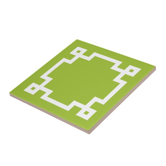 Trendy Lime Green White Greece Key Border Fliese (Seite)