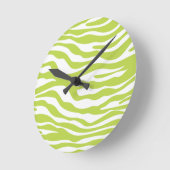 Trendy Lime Green Zebra Print Pattern Runde Wanduhr (Winkel)