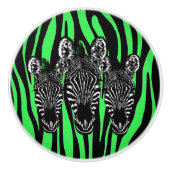 Trendy Limon Zebra Herd auf Zebra Print Keramikknauf (Vorderseite)