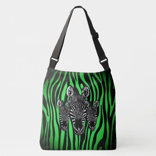 Trendy Limon Zebra Herd auf Zebra Print Tragetaschen Mit Langen Trägern (Vorderseite)