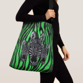 Trendy Limon Zebra Herd auf Zebra Print Tragetaschen Mit Langen Trägern (Von Nahem)