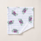 Trendy Lined Paper & Lila Doodle Florals Badhandtuch Set (Waschlappen)