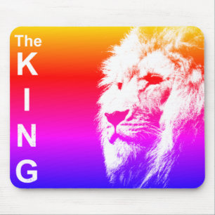 Trendy Lion Head Pop Art Picture The King Template Mousepad