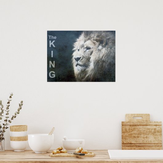 Trendy Lion Template Nature Animal The King Foto Poster (Küche)