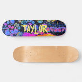 Trendy Liquid Cell Abstrakt, Personalisiert Name Skateboard (Horizontal)