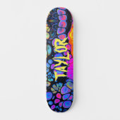 Trendy Liquid Cell Abstrakt, Personalisiert Name Skateboard (Vorderseite)