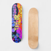Trendy Liquid Cell Abstrakt, Personalisiert Name V Skateboard (Vorderseite)
