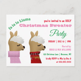 Trendy Llama Christmas Sweater Party Einladung Postkarte
