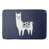 Trendy Llama Sketch & White Dots Badematte (Vorderseite)