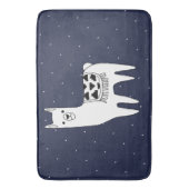 Trendy Llama Sketch & White Dots Badematte (Vorderseite Vertikal)