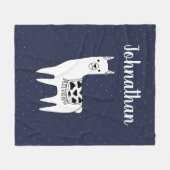 Trendy Llama Sketch & White Punkte mit Skriptnamen Fleecedecke (Vorderseite (Horizontal))