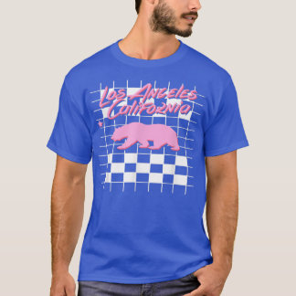 Trendy Los Angeles California Retro Checkered Bear T-Shirt