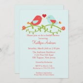 Trendy Love Birds Bridal Dusche Einladung (Vorne/Hinten)