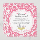 Trendy Love Birds Bridal Dusche Einladung (Vorne/Hinten)