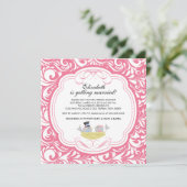 Trendy Love Birds Bridal Dusche Einladung (Stehend Vorderseite)