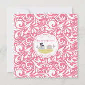 Trendy Love Birds Bridal Dusche Einladung (Rückseite)