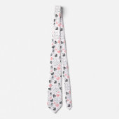 Trendy Love Gift Tie Pink Black Hearts Design Krawatte (Vorderseite)