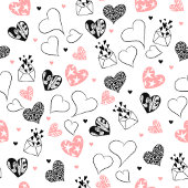 Trendy Love Gift Tie Pink Black Hearts Design Krawatte