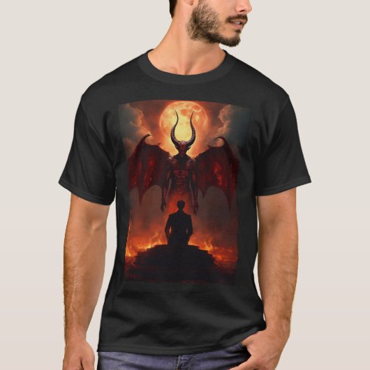 Trendy Lucifer Design T - Shirt (Vorderseite)