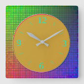 Trendy Luminy, mehrfarbige Design Wall Clock Quadratische Wanduhr (Vorderseite)