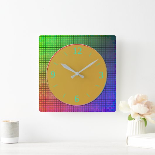 Trendy Luminy, mehrfarbige Design Wall Clock Quadratische Wanduhr (Zuhause)