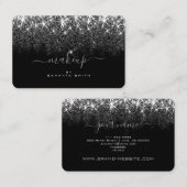 Trendy Luminy Silver Glitzer Stars Makeup Artist Visitenkarte (Vorne/Hinten)