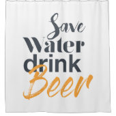 Trendy, lustig, urbanes Design Gerettet Water Drin Duschvorhang (Vorderseite)
