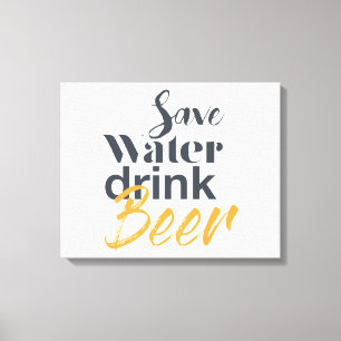 Trendy, lustig, urbanes Design Gerettet Water Drin Leinwanddruck