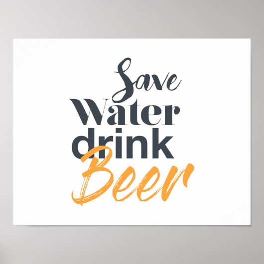 Trendy, lustig, urbanes Design Gerettet Water Drin Poster (Vorne)