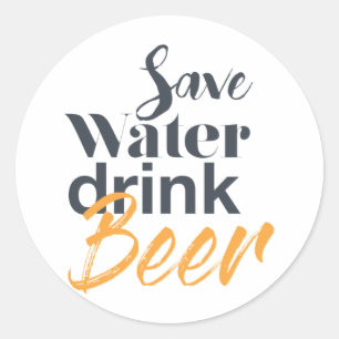 Trendy, lustig, urbanes Design Gerettet Water Drin Runder Aufkleber