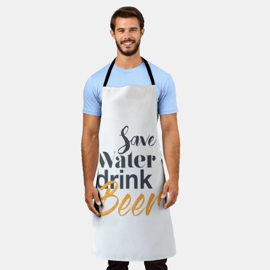 Trendy, lustig, urbanes Design Gerettet Water Drin Schürze (Getragen)