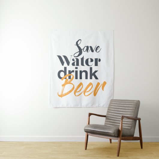 Trendy, lustig, urbanes Design Gerettet Water Drin Wandteppich (Beispiel)