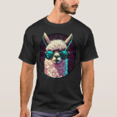 Trendy lustiger Llama in Sonnenbrille T-Shirt (Vorderseite)