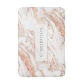 Trendy Lux Kupfer Rose Gold Foil Marmor Badematte (Vorderseite Vertikal)