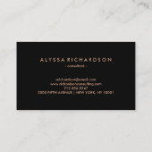 Trendy Luxe Imitate Rose Gold Floral Muster Visitenkarte (Rückseite)