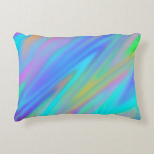 Trendy luxuriöse grün blaue lila Imitate holografi Dekokissen