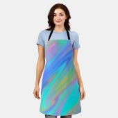 Trendy luxuriöse grün blaue lila Imitate holografi Schürze (Getragen)