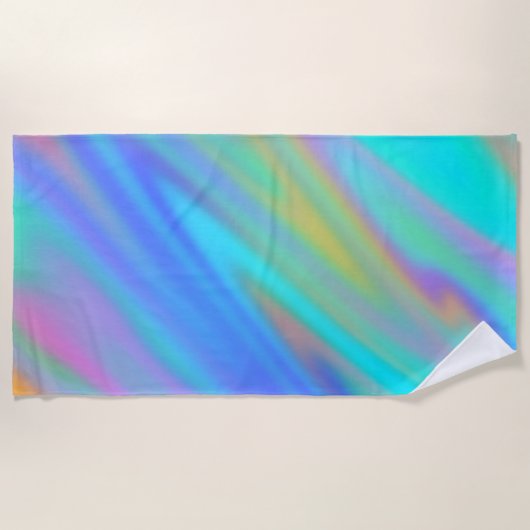 Trendy luxuriöse grün blaue lila Imitate holografi Strandtuch (Vorderseite)
