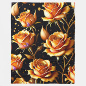 Trendy Luxury Big Gold Rose Collection Fleecedecke (Vorderseite)