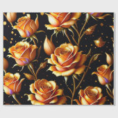Trendy Luxury Big Gold Rose Collection Geschenkpapier (Flach)