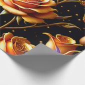 Trendy Luxury Big Gold Rose Collection Geschenkpapier (Ecke)