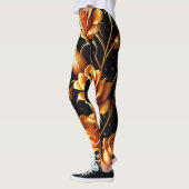 Trendy Luxury Big Gold Rose Collection Leggings (Links)