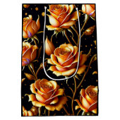 Trendy Luxury Big Gold Rose Collection Mittlere Geschenktüte (Rückseite)