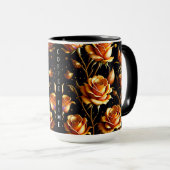Trendy Luxury Big Gold Rose Collection Tasse (VorderseiteRechts)